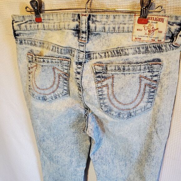 TRUE RELIGION Jennie Curvy Mid Rise Skinny Jeans Women’s Size 30 Acid Light Wash - Picture 4 of 14